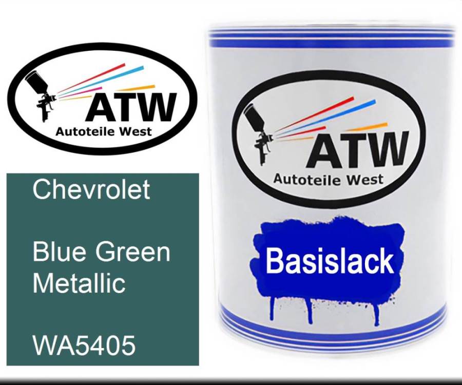 Chevrolet, Blue Green Metallic, WA5405: 1L Lackdose, von ATW Autoteile West.